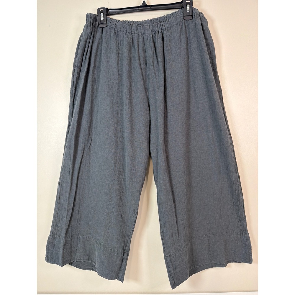 Oh My Gauze Pants Size 3 XXL Wide Leg Cropped Elastic Waist Lagenlook Boho